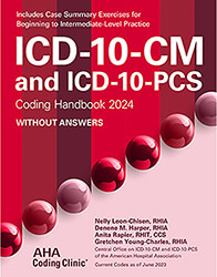 ICD-10-CM and ICD-10-PCS Coding Handbook 2024 Without Answers Book Cover
